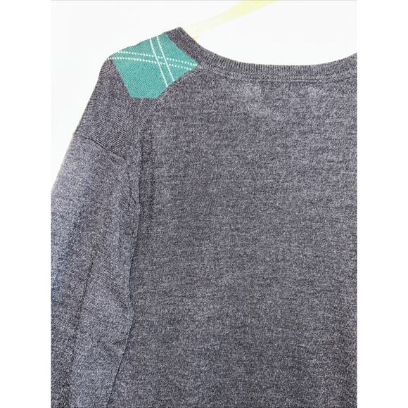 Banana Republic Mens XL Argyle Sweater V Neck Merino Wool Preppy Old Money - Picture 10 of 13